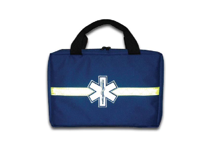 blue ems briefcase with reflective logo
